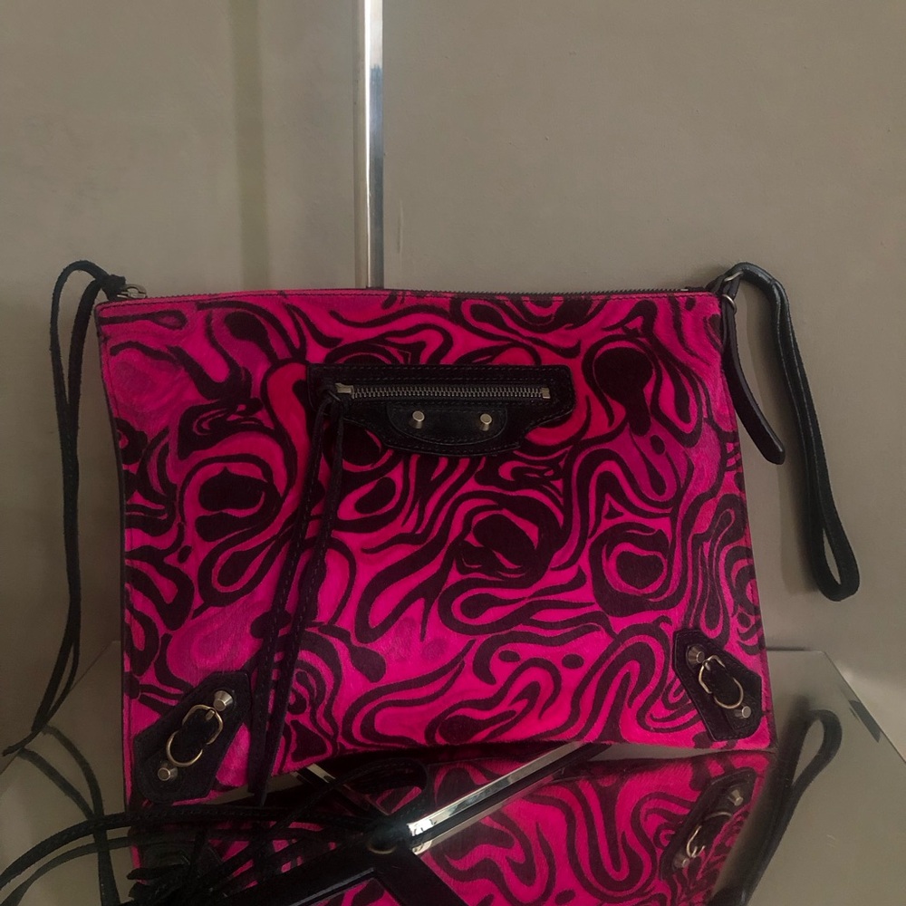 BALENCIAGA limited edition pony hair city wristlet
